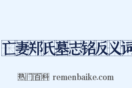 亡妻郑氏墓志铭反义词是什么意思的图片